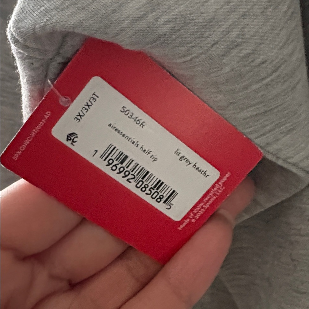 Spanx air essentials half zip light grey heather … - image 3